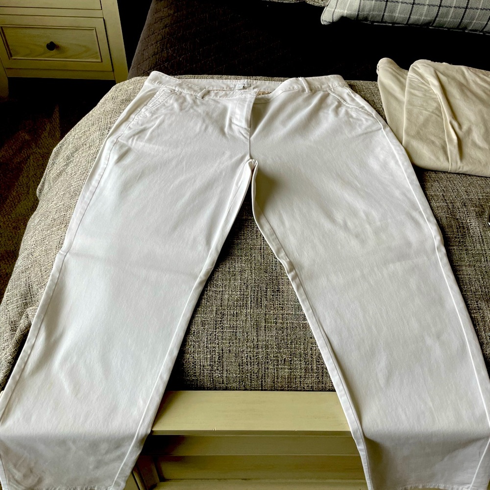 J Jill cotton crop pants, white color, size 14 petite